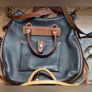 Vtg Dooney & Bourke Teardrop Florentine Leather Hobo/Shoulder Bag Satchel Black